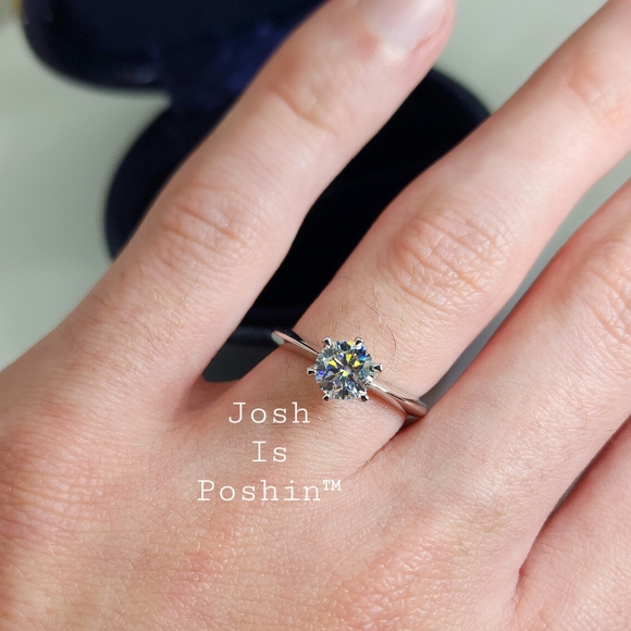 1CT. Moissanite solitaire engagement ring in sterling silver - Picture 16 of 17